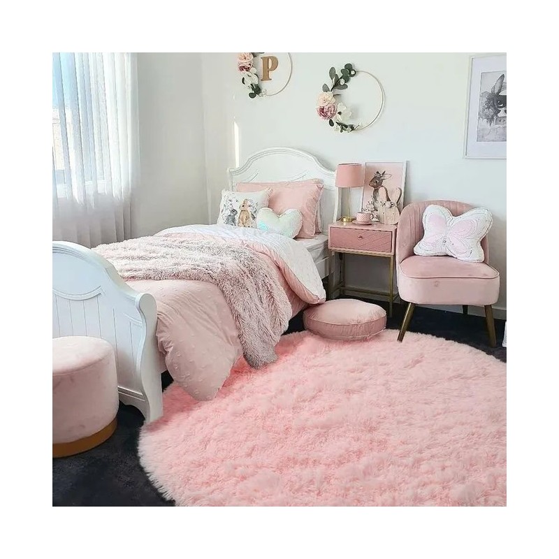 tapis rose clair 120cm