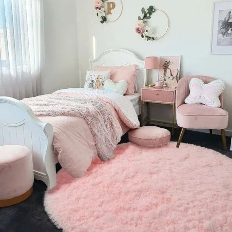 tapis rose clair 120cm