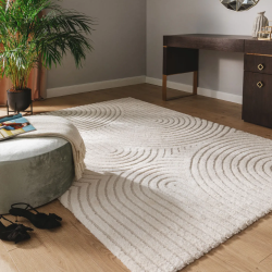 Tapis poil ras - Tapis poil court design moderne pour salon