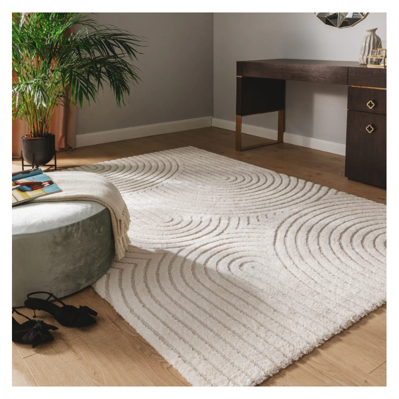 Tapis poil ras - Tapis poil court design moderne pour salon