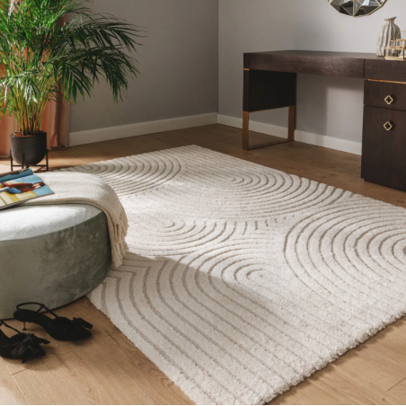 Tapis poil ras - Tapis poil court design moderne pour salon